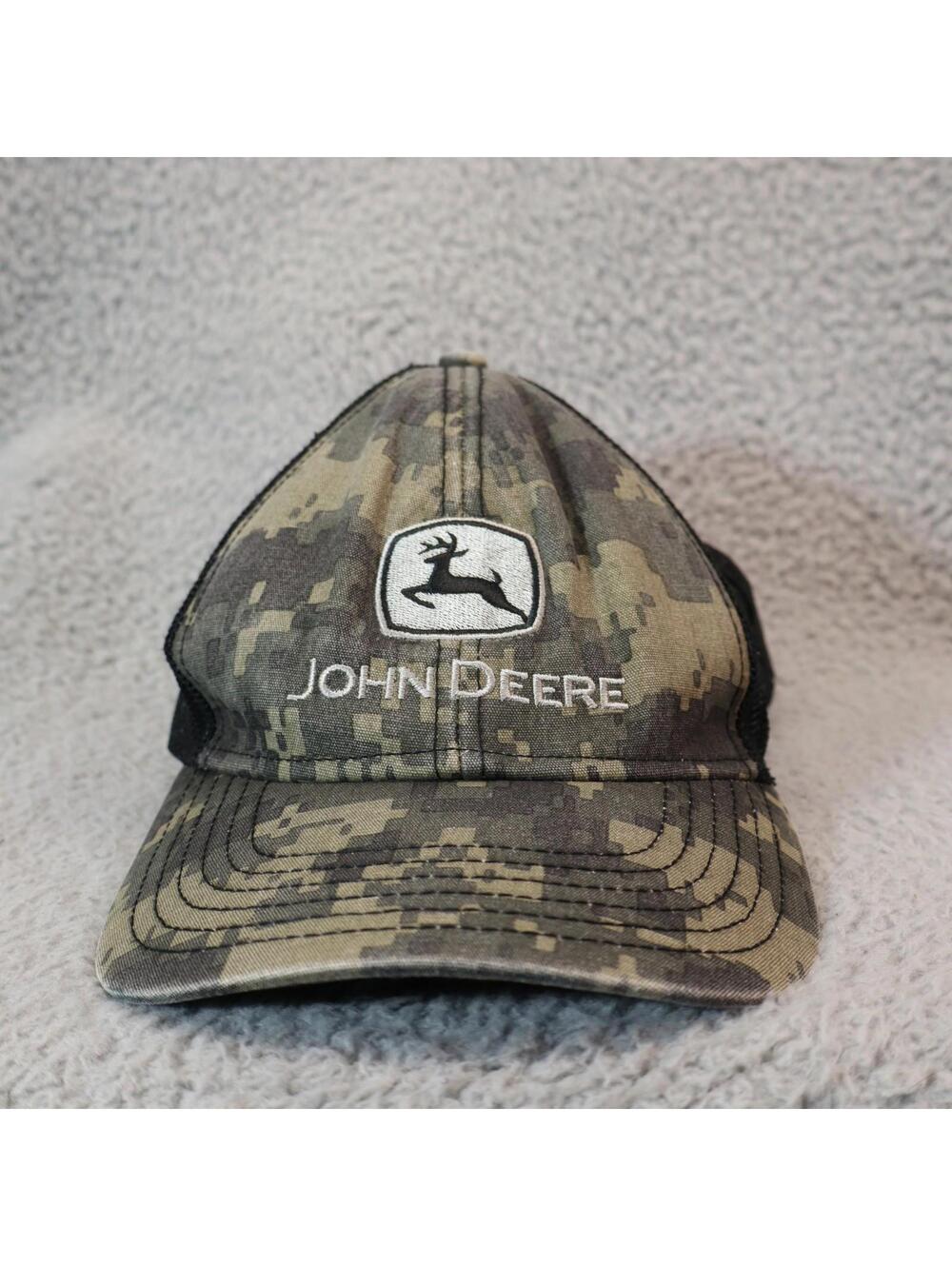 John Deere Men Trucker Hat Digital Camo Cap Mesh Patch